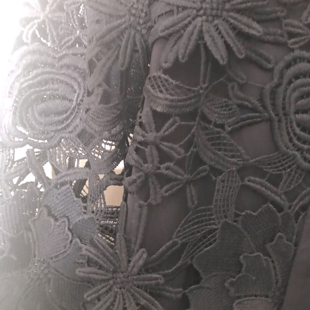 Tuckernuck Navy Floral Lace Mini Dress with Back Bow - Picture 9 of 14